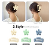 Matte Flower Hair Clips, Large Rectangle Hair Claw Clips for Women Thin Thick Curly Hair 6 Pack