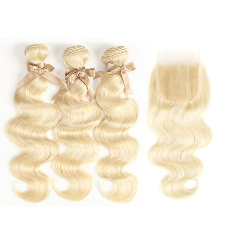 3 Bundles of Platinum Blonde (613) with FREE Closure Deal