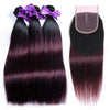 3 Merlot Ombre (1B/99J)  Bundles with Free 4x4 Closure (1B at Roots)