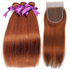 3 Bundles of Auburn (33) with FREE 4x4 Closure