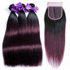 3 Merlot Ombre (1B/99J)  Bundles with Free 4x4 Closure (1B at Roots)