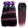 3 Merlot Ombre (1B/99J)  Bundles with Free 4x4 Closure (1B at Roots)