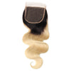 3 Bundles of Platinum Blonde Ombre (1B/613) with Free Closure (1B at Roots)