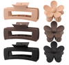 Matte Flower Hair Clips, Large Rectangle Hair Claw Clips for Women Thin Thick Curly Hair 6 Pack